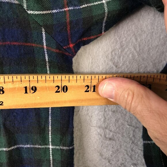 Vintage Geffy Nightgown Womens Small Plaid Flannel Lace Trim Dress 90s - Picture 4 of 16